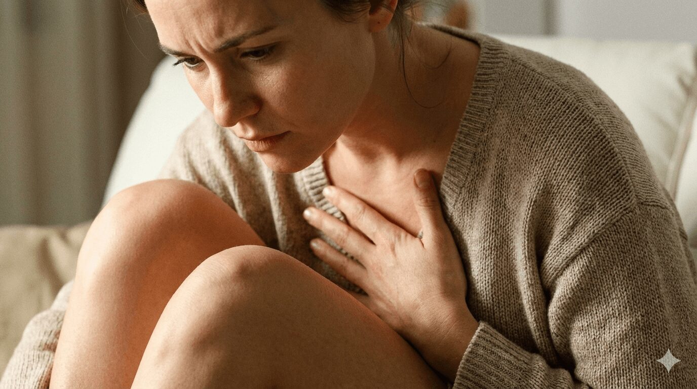 Sintomas físicos da ansiedade e somatização no corpo humano.